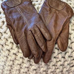 Vintage Gates Women’s Genuine Leather Gloves with Cashmere Lining SZ Small